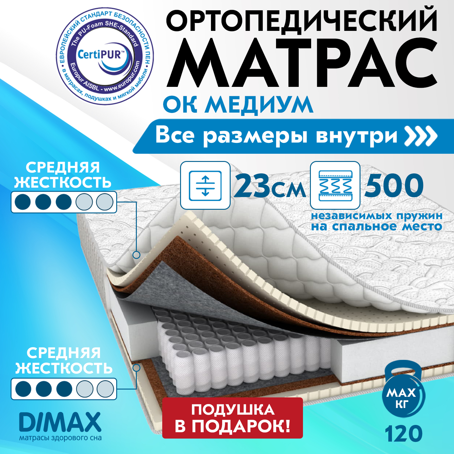 Матрас Димакс ок Медиум 70x200