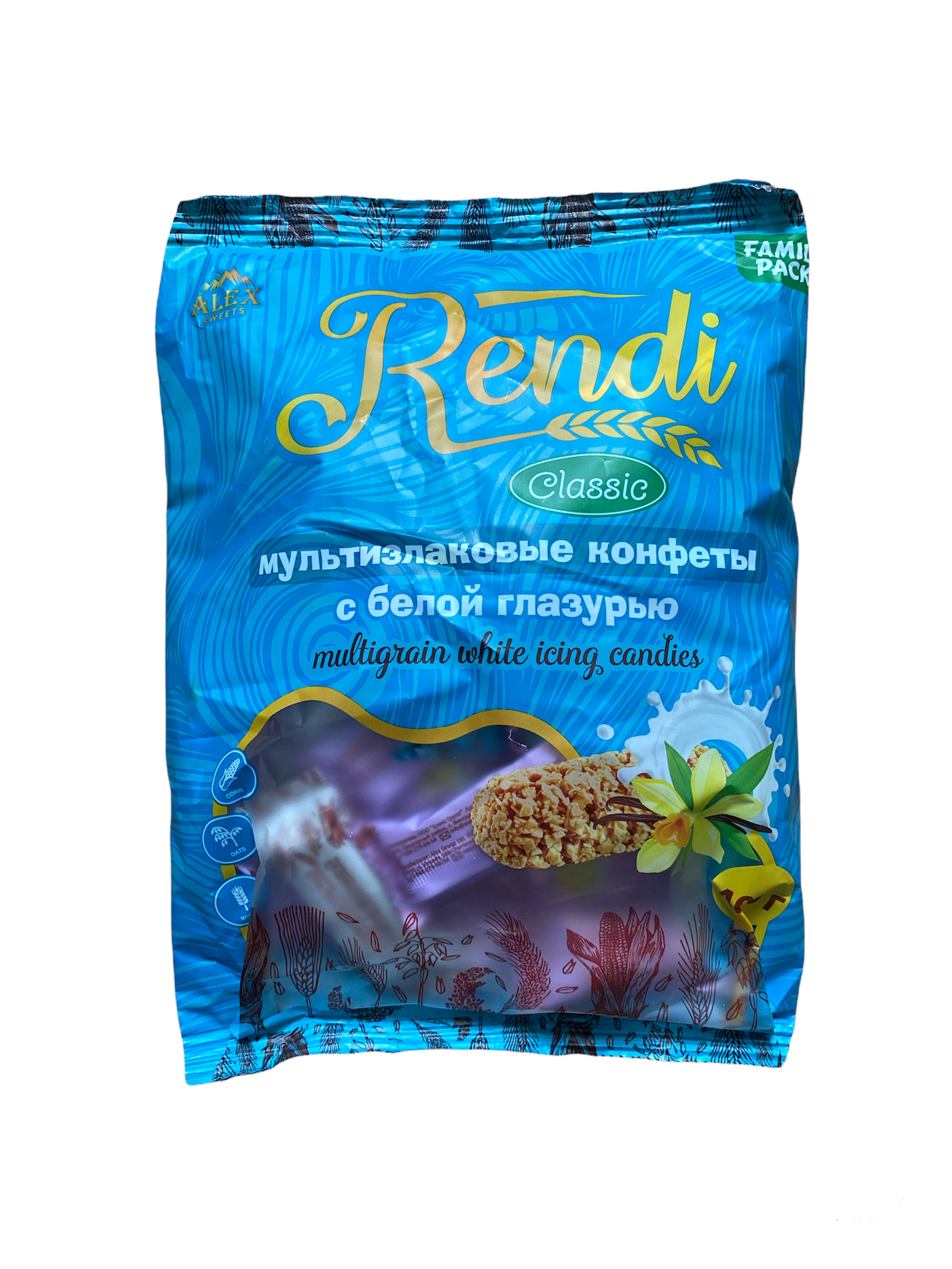 Мультизлаковые конфеты rendi collection с кокосом с белой глазурью