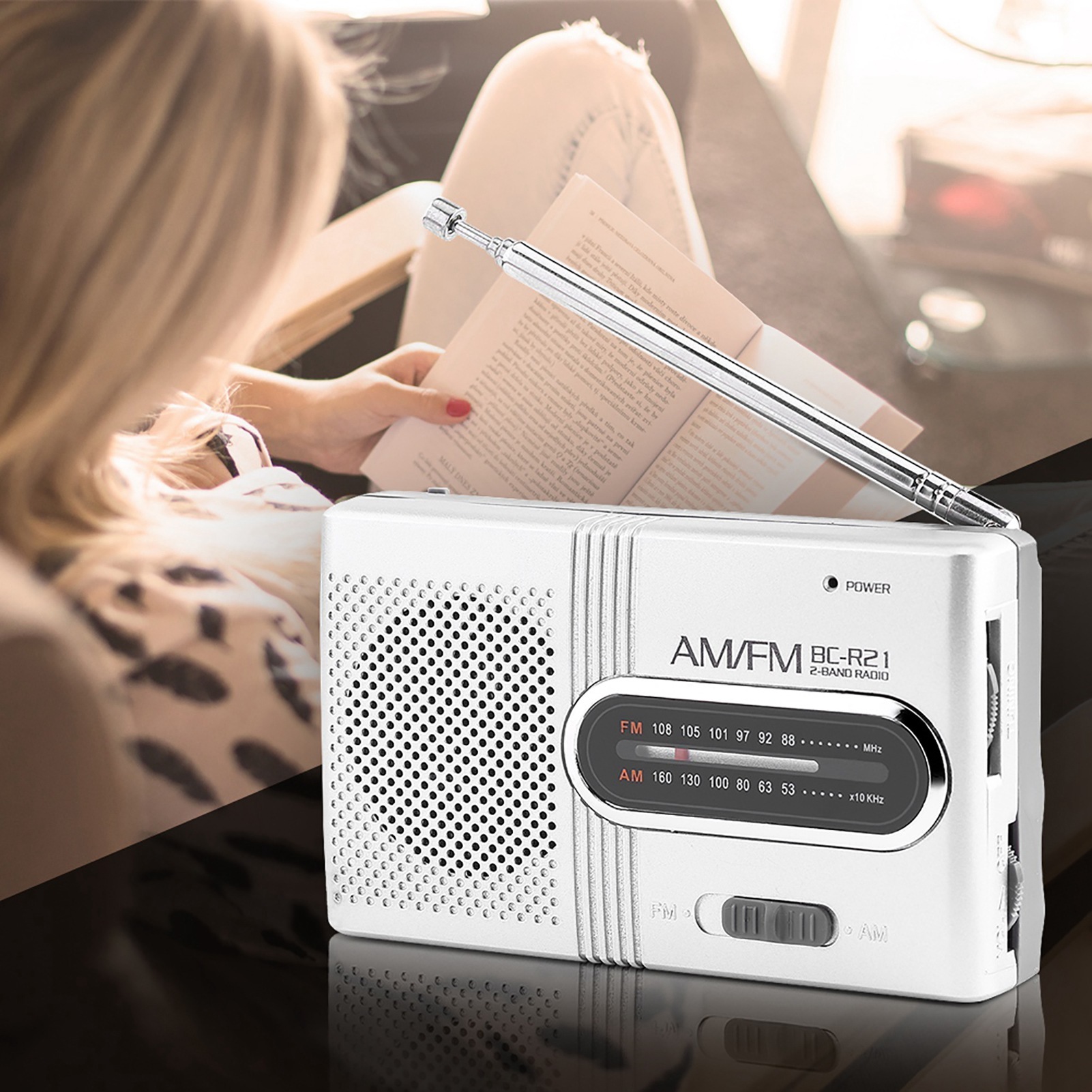 Am radio player. Радиоприемник bc-r21. mini radio. стереодинамики. mini radio player am foto.