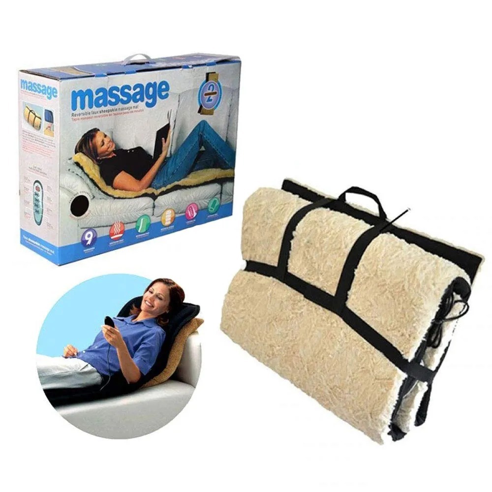 Массажный матрац с меховым чехлом и пультом управления massage mat