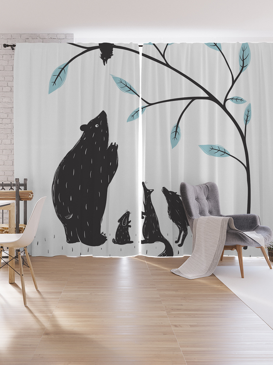 Авторские арт шторы. Шторы арты. Занавески с животными. Занавеска для ванной в японском стиле. Вороны шторы.