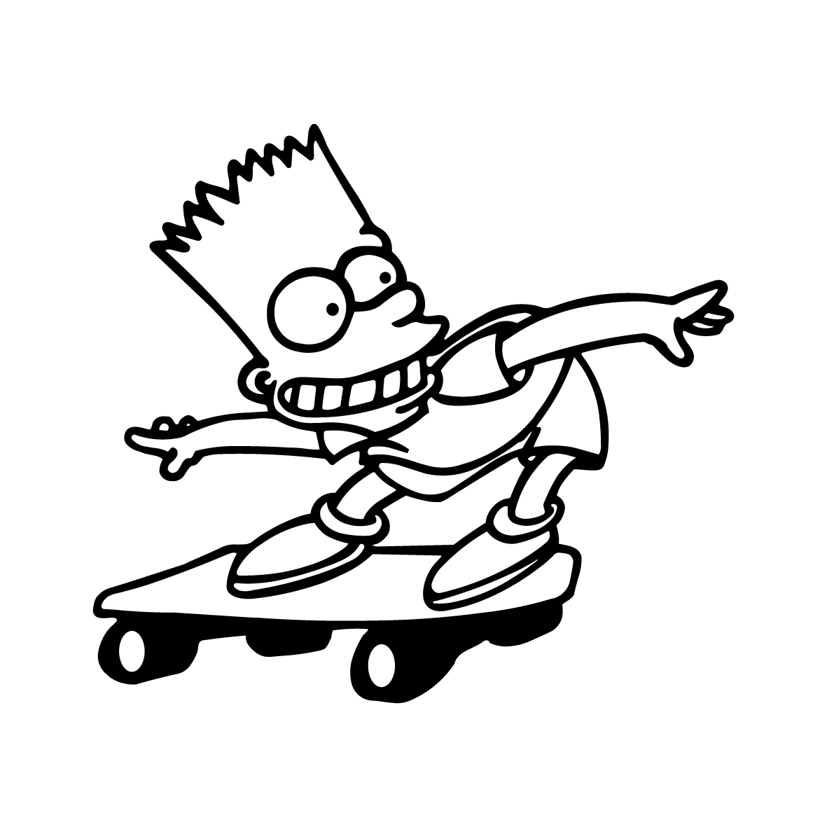 Рисунок барт симпсон на скейте