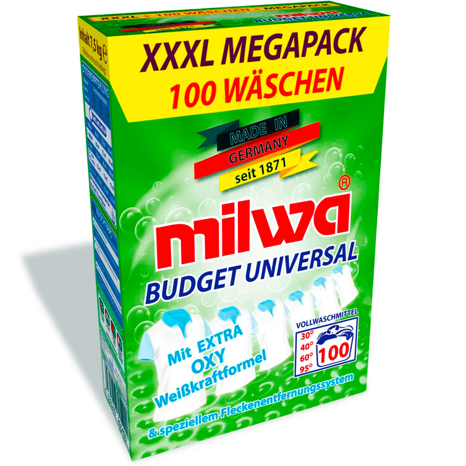 Milwa Стиральный порошок Budget OXY (7.5 кг), для белых и светлых тканей,  100 стирок - купить с доставкой по выгодным ценам в интернет-магазине OZON  (627217142)