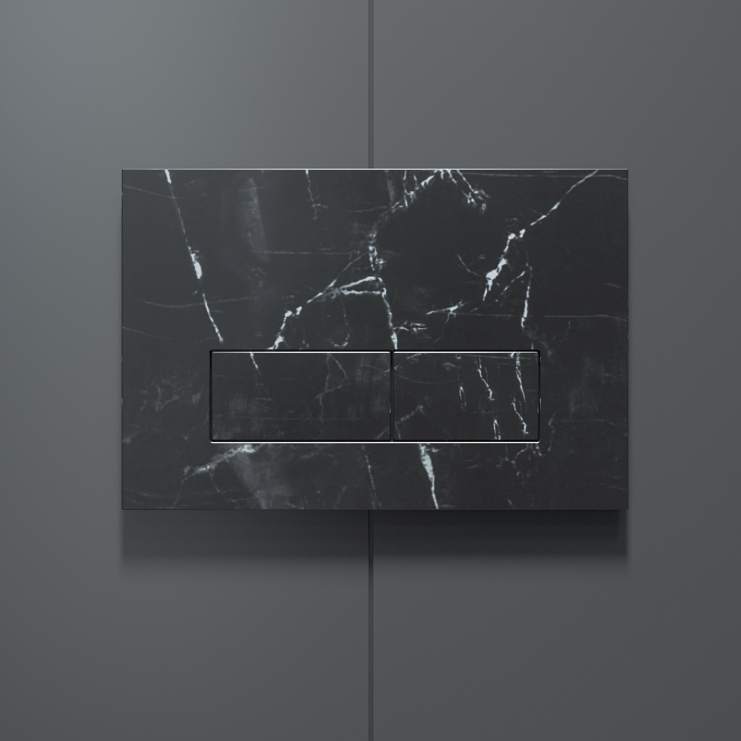 Фото товара на маркетплейсе ozon Кнопка смыва для инсталляции IDDIS, HPL-пластик, мраморный черный, On-X, ONX01B0i77