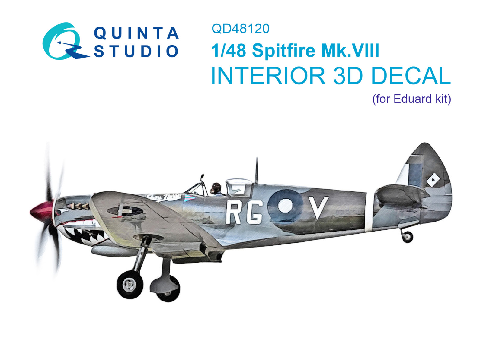 Quinta Studio QD48120 3D Декаль для интерьера кабины Spitfire Mk.VIII (Eduard)