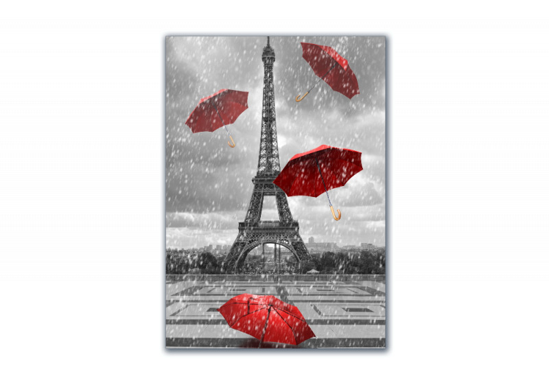 Красный зонт в париже