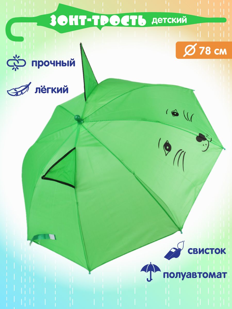 Зонт трость зеленый. Характеристики зонтика