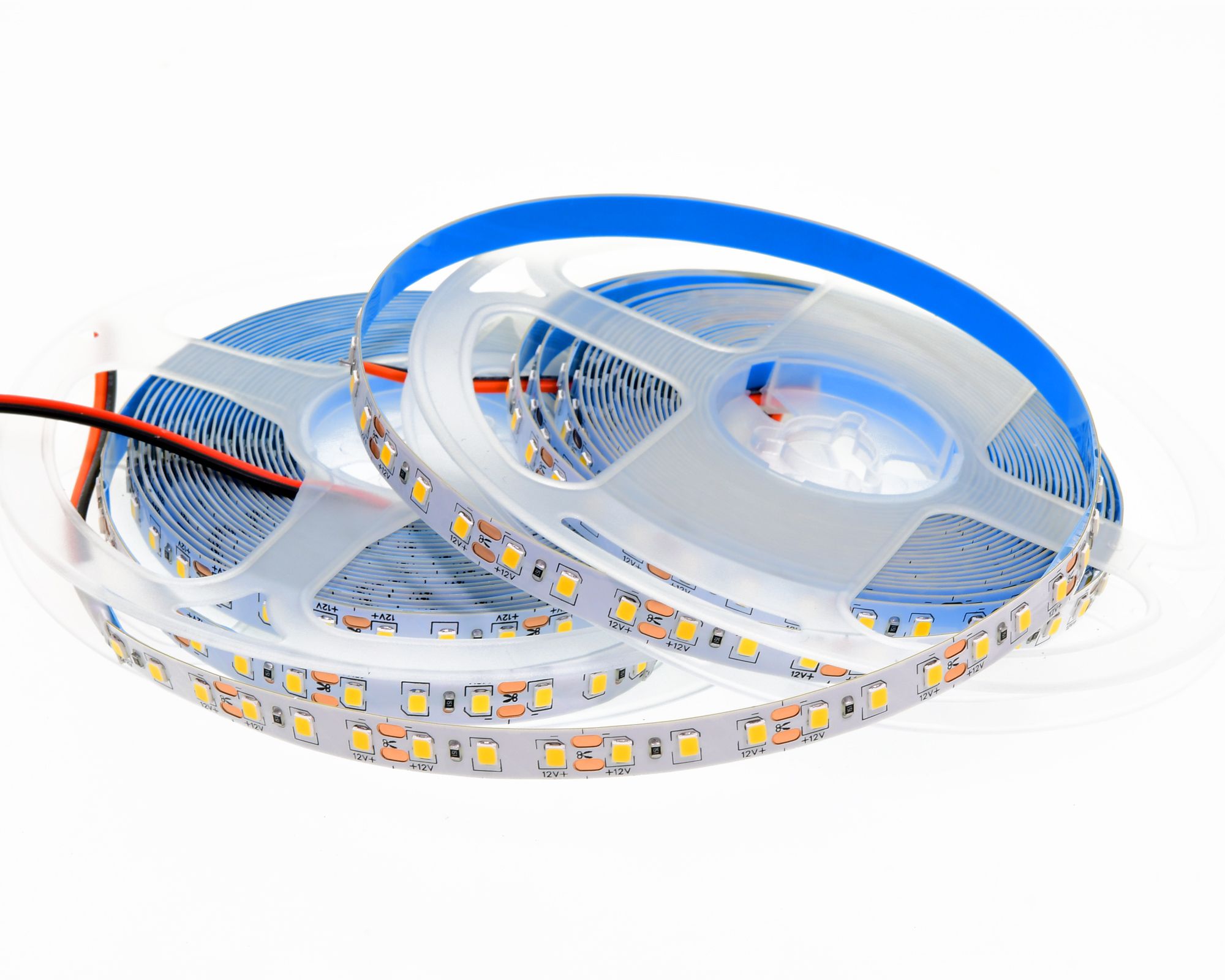 СветодиоднаялентаIP22SMD2835(120LED)12VDCТеплыйБелый3200K10метровБрендDLED(2катушкипо5м)