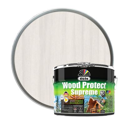 Декоративная пропитка для наружных и внутренних работ Dufa Wood Protect Supreme белый 9 л.