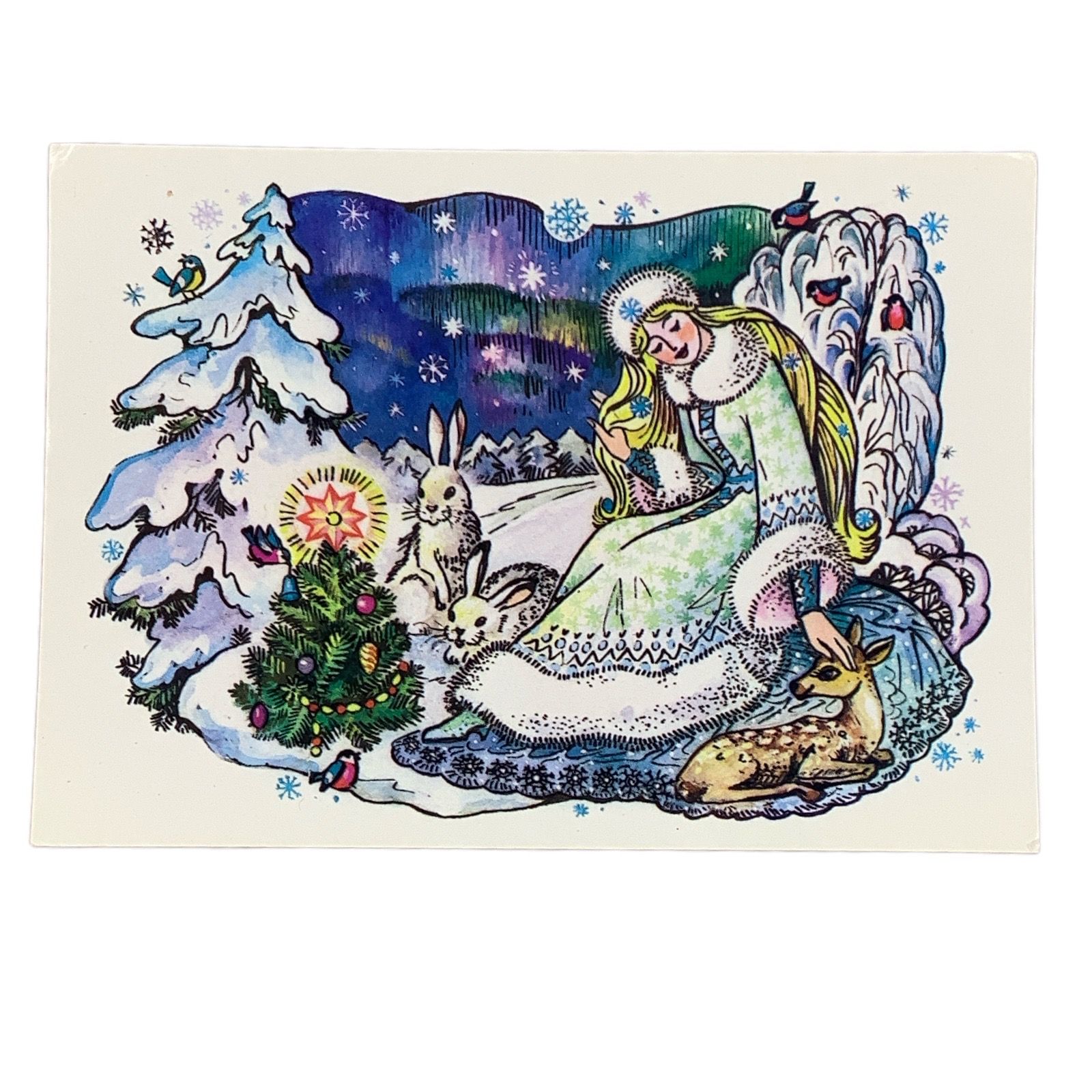 Новый год советские открытки Снегурочка
