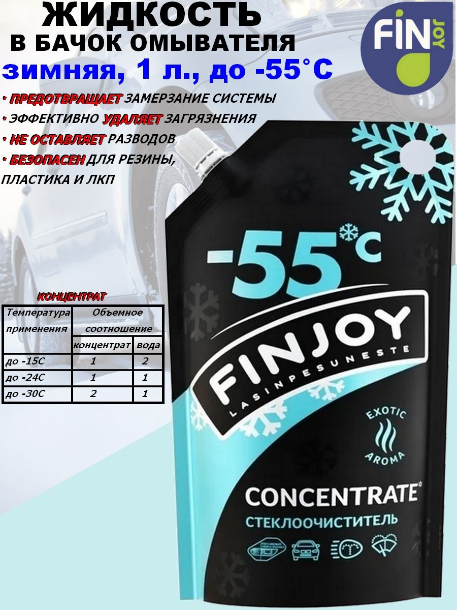 Fin Joy Жидкость стеклоомывателя Концентрат до -50°C, 1 л, 1 шт.