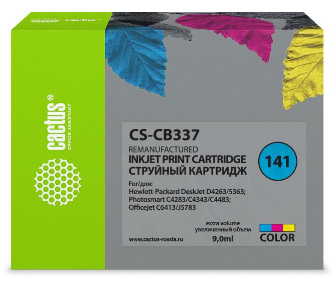 Картридж Cactus CS-CB337 №141 многоцветный, для HP DJ D4263/D4363/D5360/DJ J5783/J6413