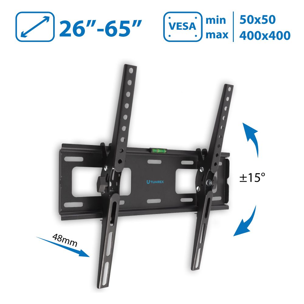 Кронштейн для телевизора настенный Tuarex OLIMP-204 / до 65 дюймов / наклонное крепление для тв