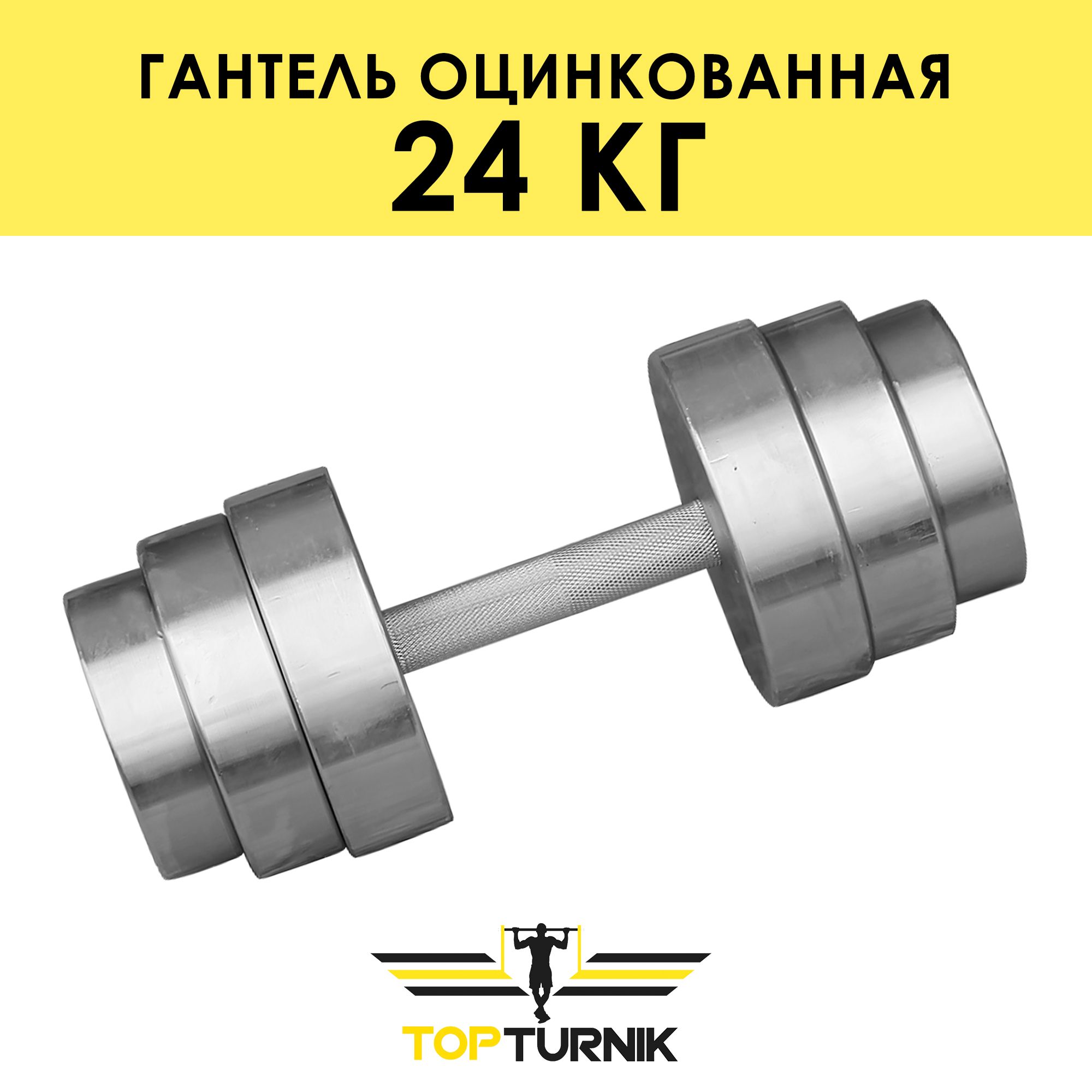 Гантель металлическая разборная (наборная) оцинкованная TopTurnik, 24 кг