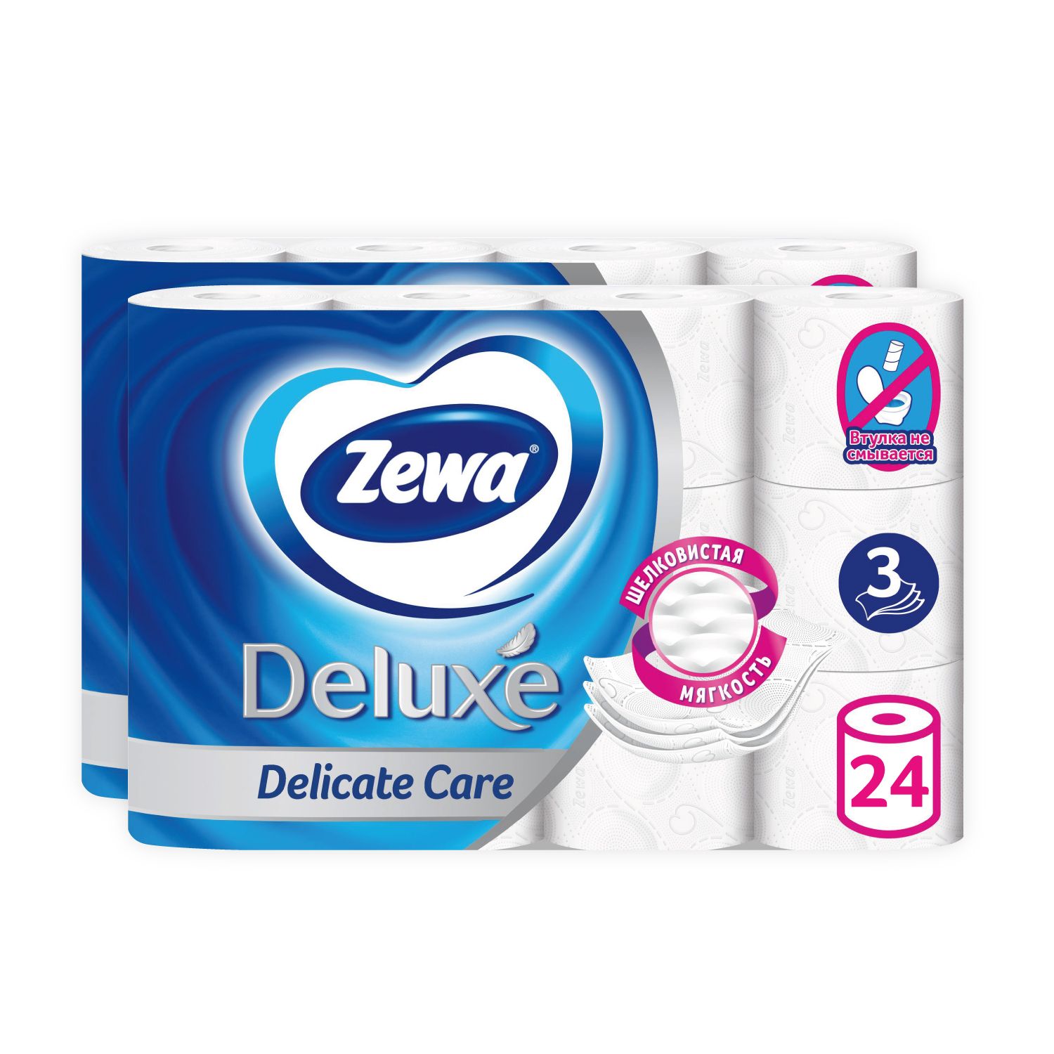 Туалетная Бумага Zewa Deluxe 3 слоя Белая 24 рулона