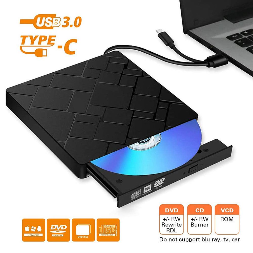 Внешний CD/DVD-привод с интерфейсом USB DVD-USB-03, черный