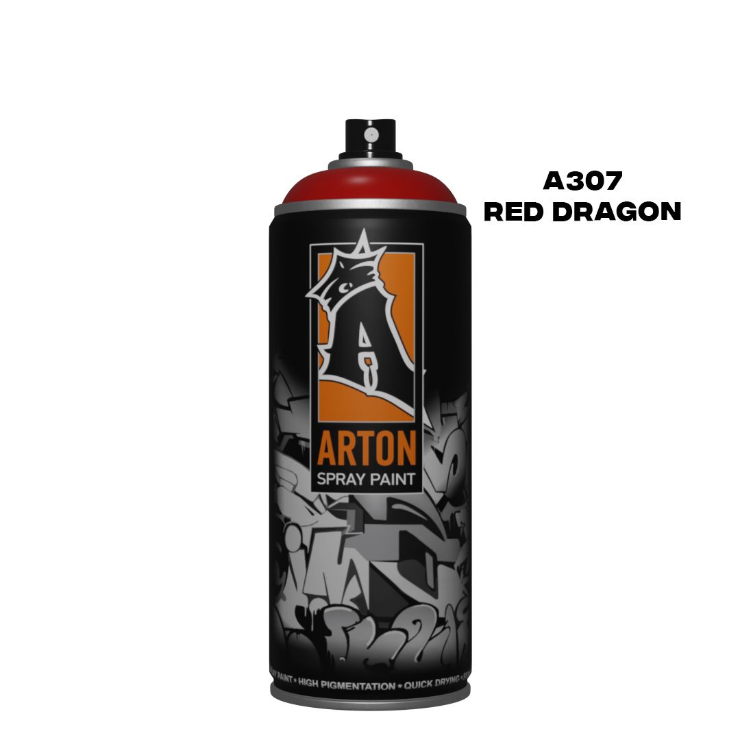 Аэрозольная краска для граффити и дизайна Arton A307 Red Dragon 520 мл (красный дракон)