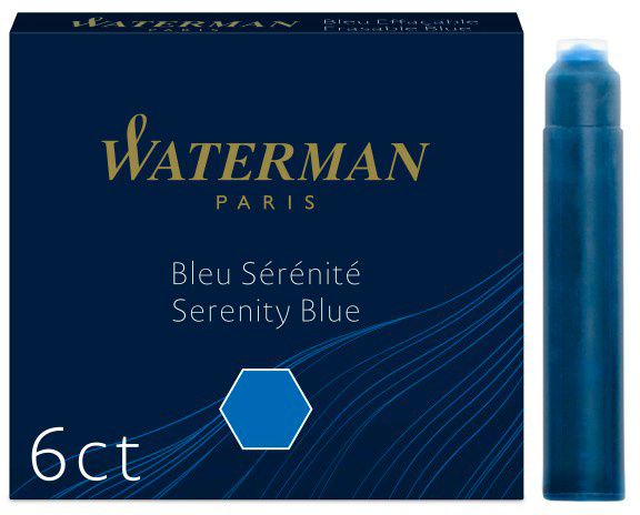 Картридж Waterman International 52012 (CWS0110950) Serenity Blue, для ручек перьевых (6шт)