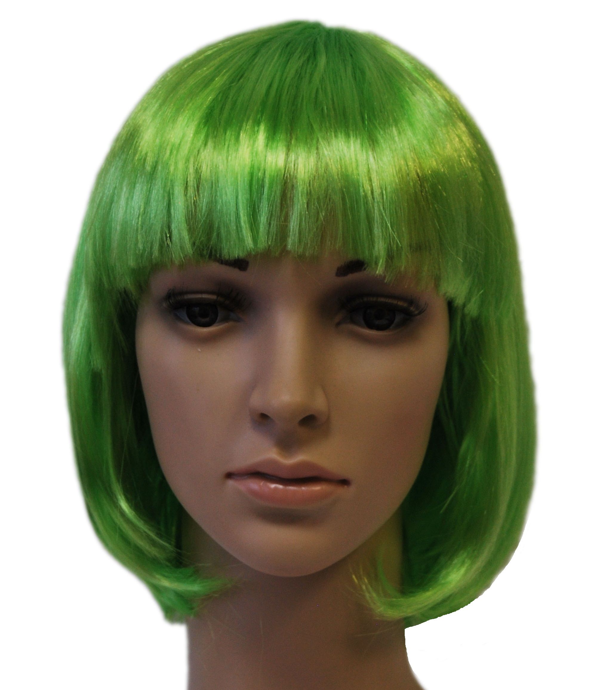 Зеленый парик по плечи