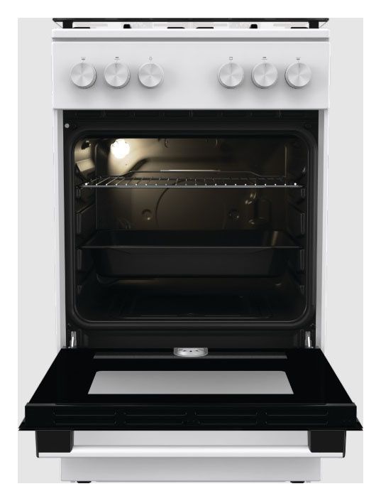 Плита Газовая Gorenje GG5A10WH белый (стеклянная крышка) реш.сталь