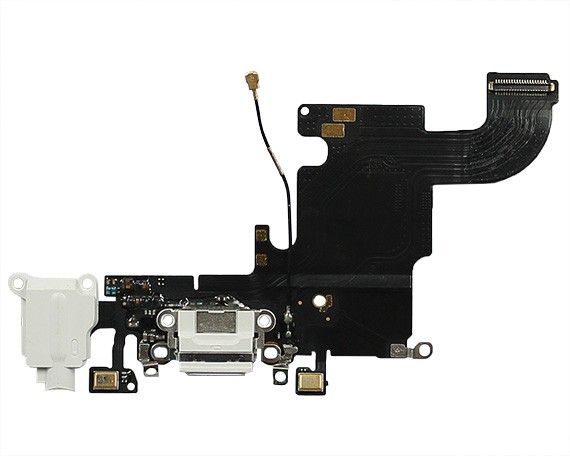 Шлейф iPhone 6S на системный разъем + разъем гарнитуры + микрофон белый