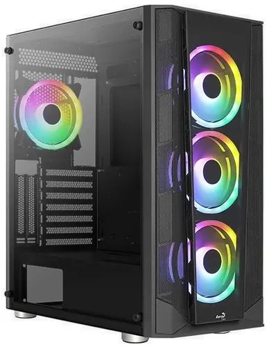 Aerocool Компьютерный корпус Корпус MidiTower PRISM-G-BK-v2 (4711099471768), черный (4711100000000)