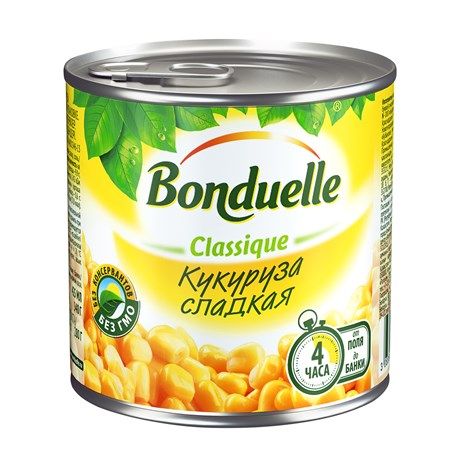 Кукуруза Bonduelle сладкая в зернах, 425мл 5 шт.