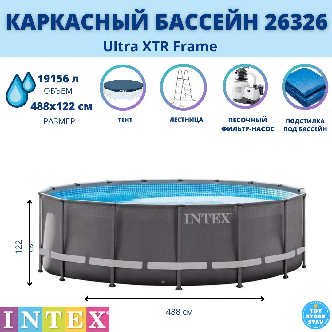 Бассейн Каркасный 488x Intex целевая аудитория: Взрослая - купить по  доступным ценам в интернет-магазине OZON (727476734)