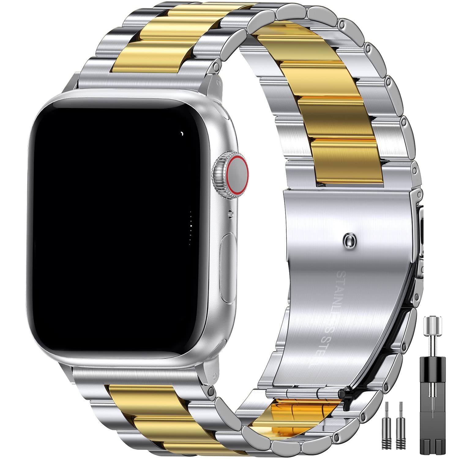 МеталлическийремешокдляAppleWatch42-44-45мм41-40-38mm/БраслетблочныйдлячасовAppleWatch/РемешокдляумныхчасовЭпплВотч,series8-1SE