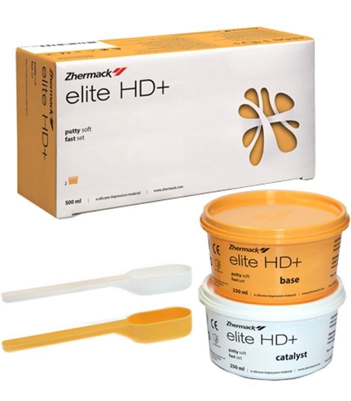 А силикон. Elite HD Putty Soft normal Set. Zhermack Elite HD+. Элит HD+ Putty Soft normal setting упаковка 4*450 мл /Жермак/ Италия. Zhermack Elite HD+ Putty Soft.