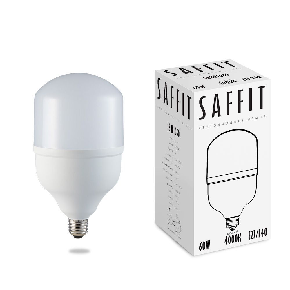 Saffit Лампочка Лампа светодиодная, 60W 230V E27-E40 4000K T140, 60 Вт, Светодиодная, 1 шт.