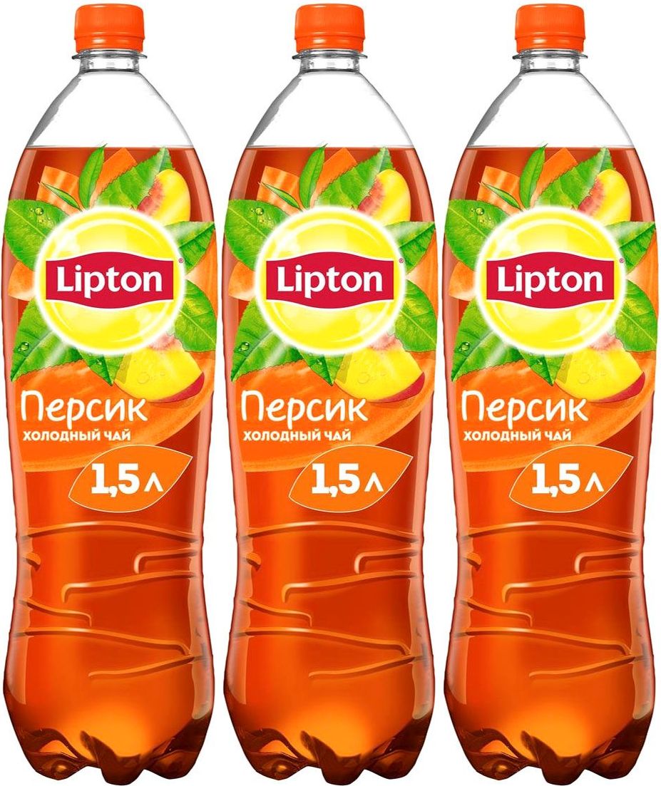 Холодный чай Lipton персик 1,5 л, комплект: 3 упаковки по 1.5 кг