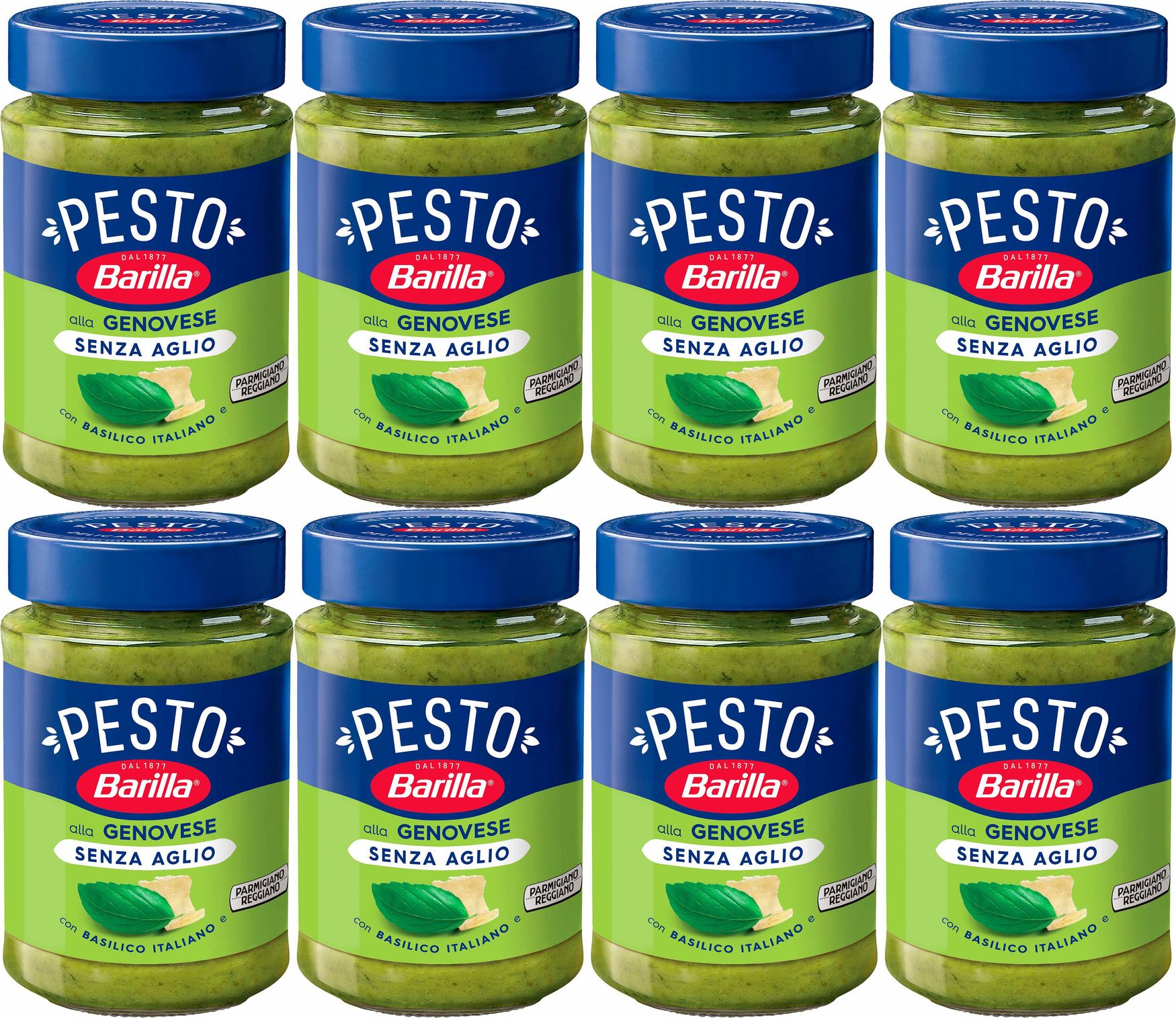 Соус Barilla Pesto Genovese senza Aglio с базиликом без чеснока, комплект:  8 упаковок по 190 г - купить с доставкой по выгодным ценам в  интернет-магазине OZON (899869581)