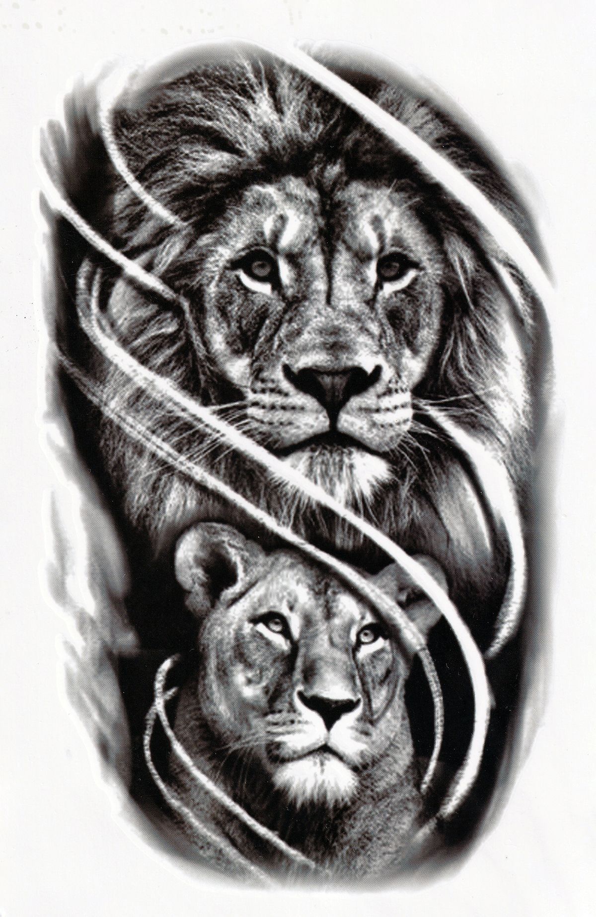 Тату лев и львица