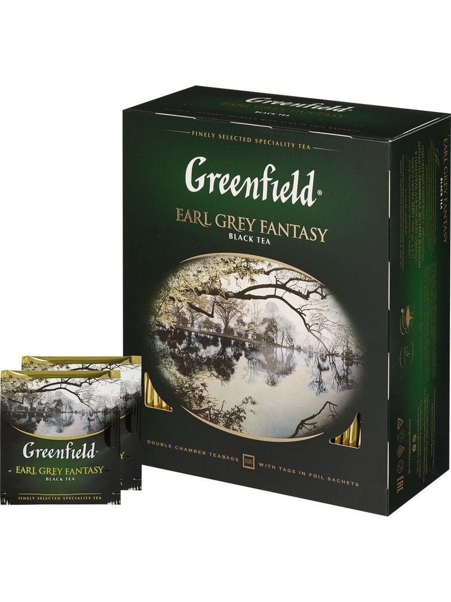 Чай гринфилд грей. Чай Гринфилд Earl Grey Fantasy. Чай Гринфилд Эрл грей. Чай Greenfield Earl Grey Fantasy черн.фольг.100п. Гринфилд Эрл грей 100 пакетиков.