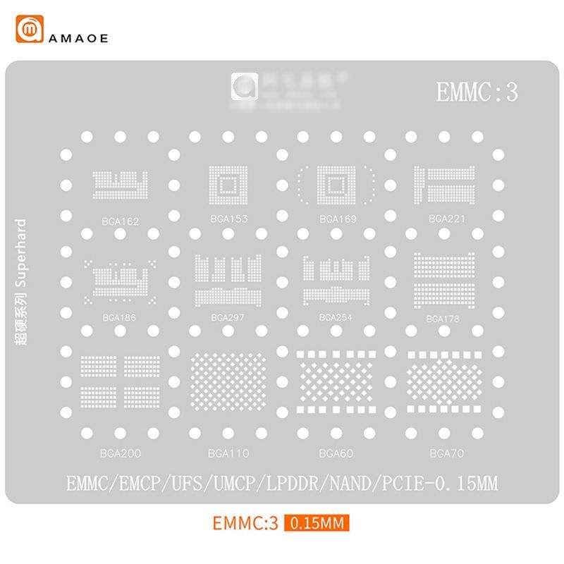 AMAOEBGAтрафаретдляпамяти(EMMC3)EMMC/LPDDR/PCIE