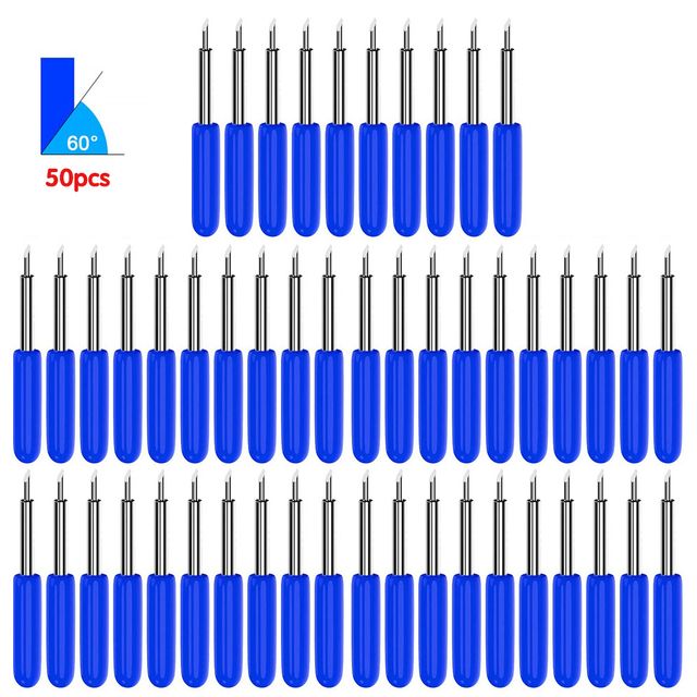 50шт.,наборлезвийплоттераRolandCricut,лезвияфрезы,виниловыйрезак,офсетныйнож,сменныйинструментдлярезьбы