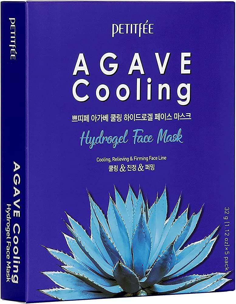 PETITFEE НАБОР Увлажняющая маска для лица Корея гидрогелевая с АГАВОЙ Agave Cooling Hydrogel Face Mask (набор 5 шт)