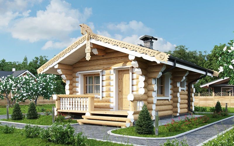 Проект оцилиндрованный дом баня