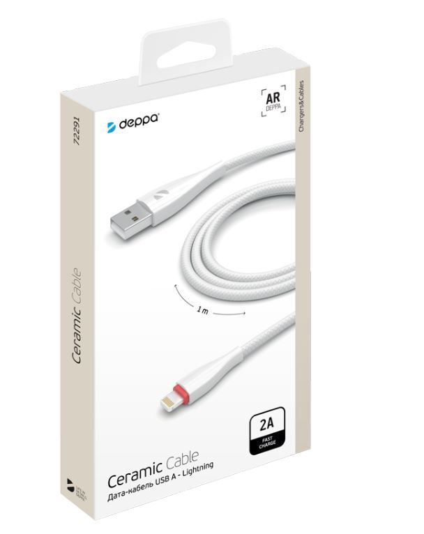 Провод deppa. Кабель type-a to type-c 1м 2а deppa ceramic серый. дата-кабель deppa ceramic usb – lightning.