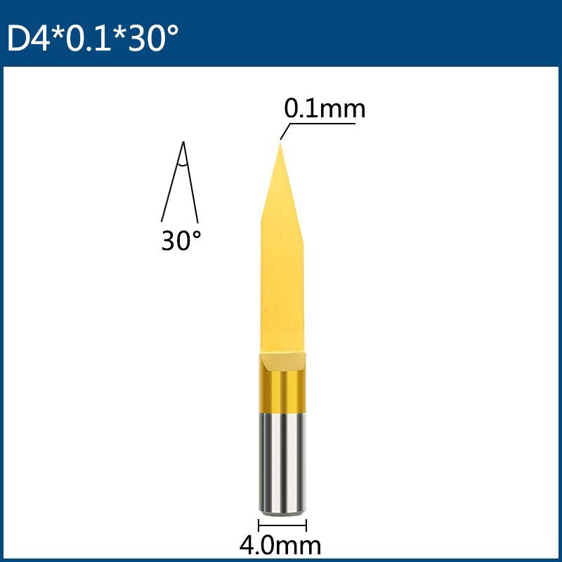 Граверконическийдляпечатныхплат4х0,1мм30градусов,титановоепокрытие