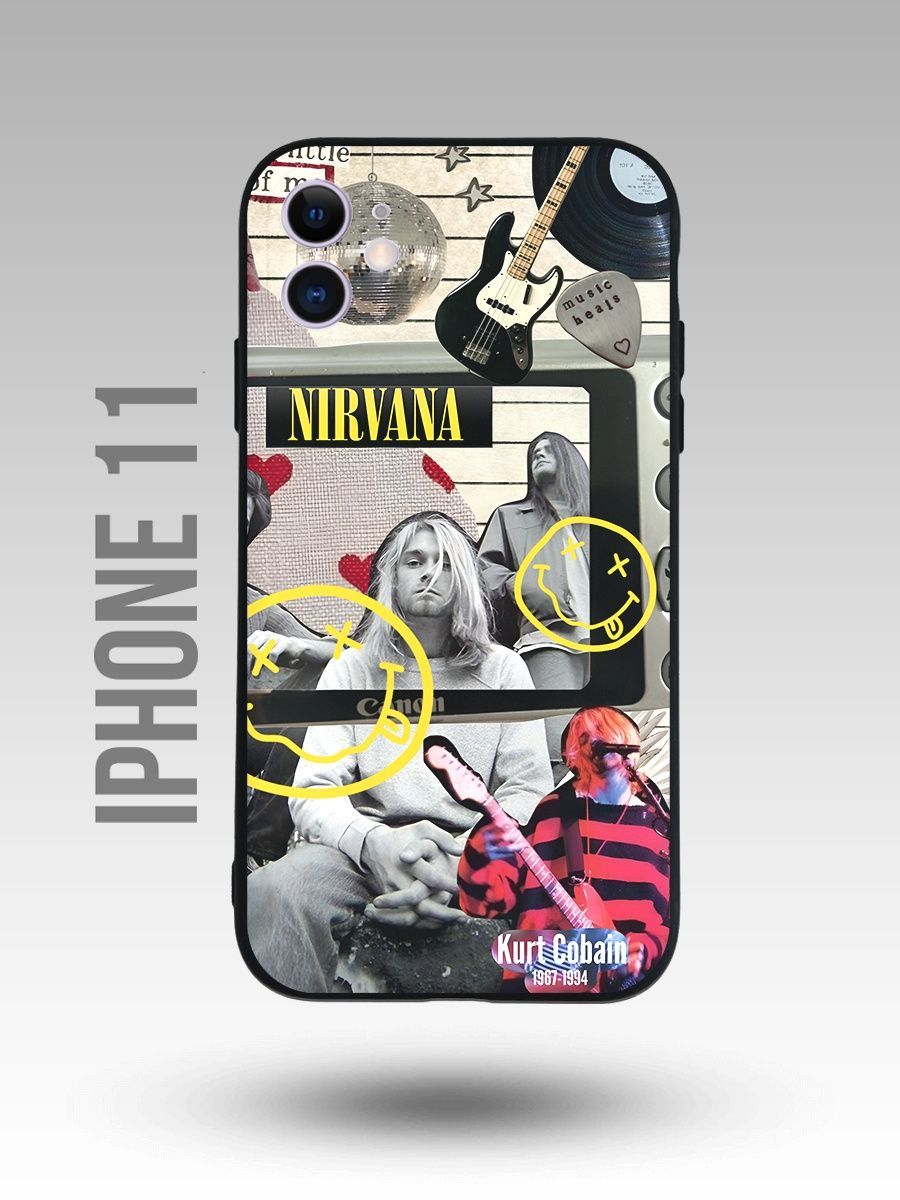 Силиконовый чехол на iPhone 11/Айфон 11 с принтом музыкальная группа Nirvana  (Нирвана, рок, гранж, Курт Кобейн, Крис Новоселич, Дэйв Грол, клуб 27) -  купить с доставкой по выгодным ценам в интернет-магазине OZON (955252562)