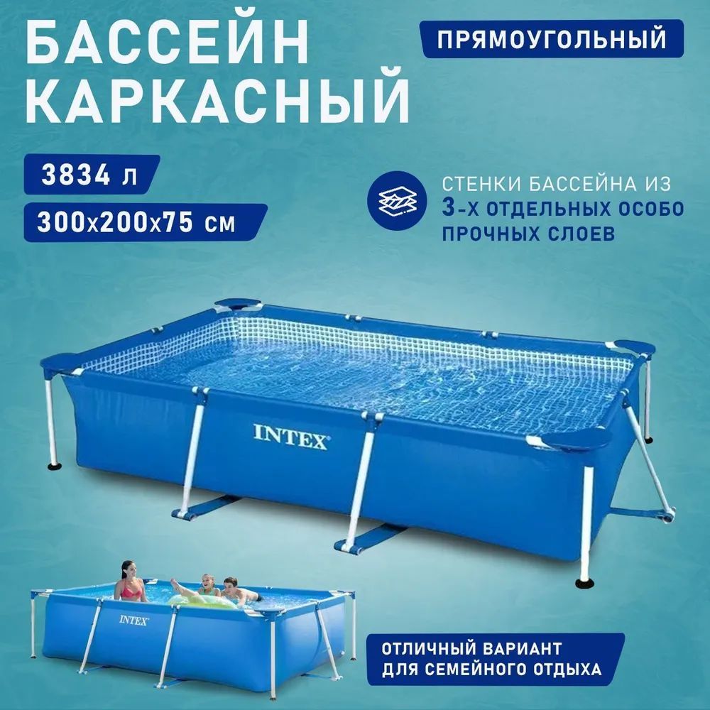 Сборка бассейна intex 300х200х75см