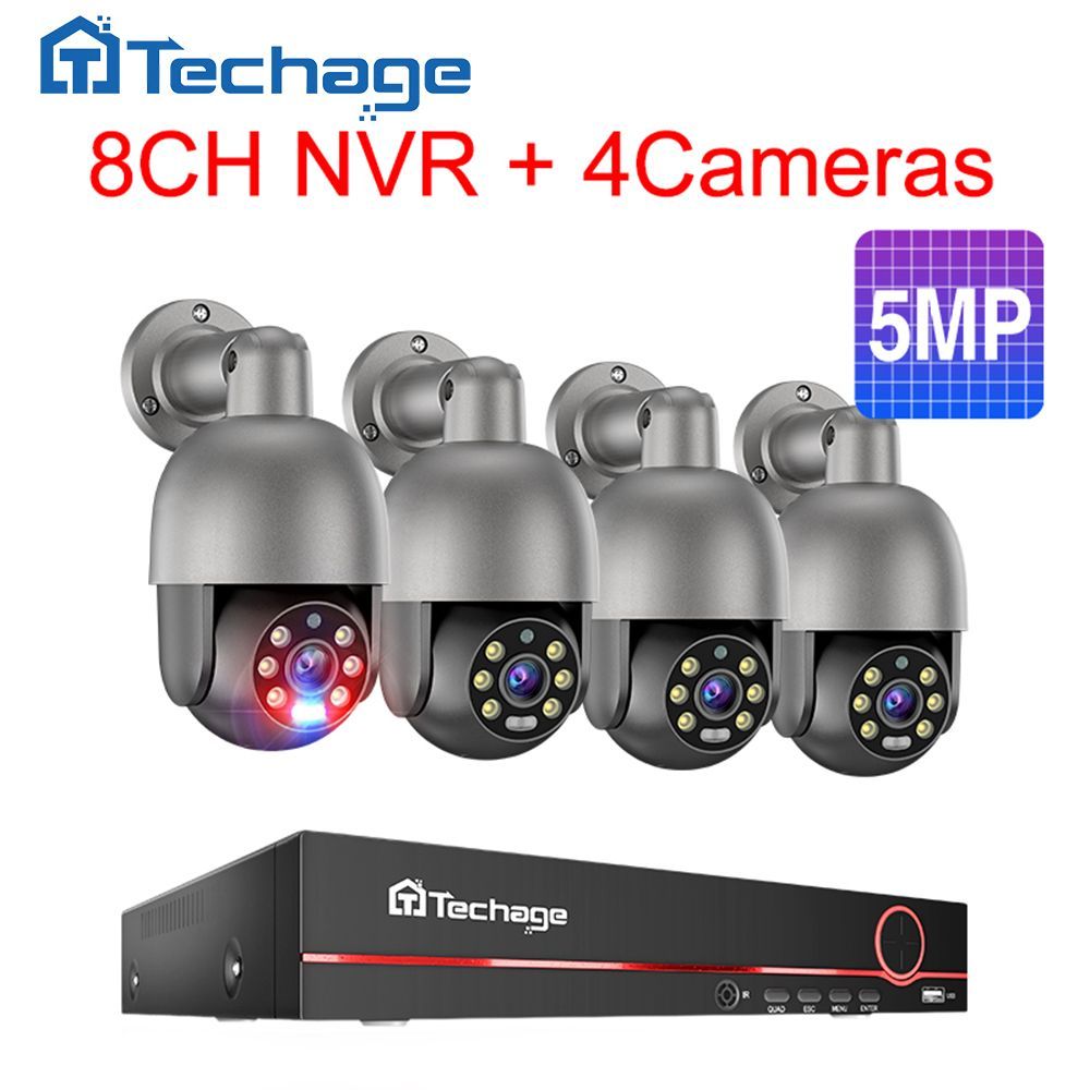 Techage 8CH HD 5MP POE NVR Kit Система видеонаблюдения IP-камера P2P Комплект видеонаблюдения 3 ТБ жесткий диск