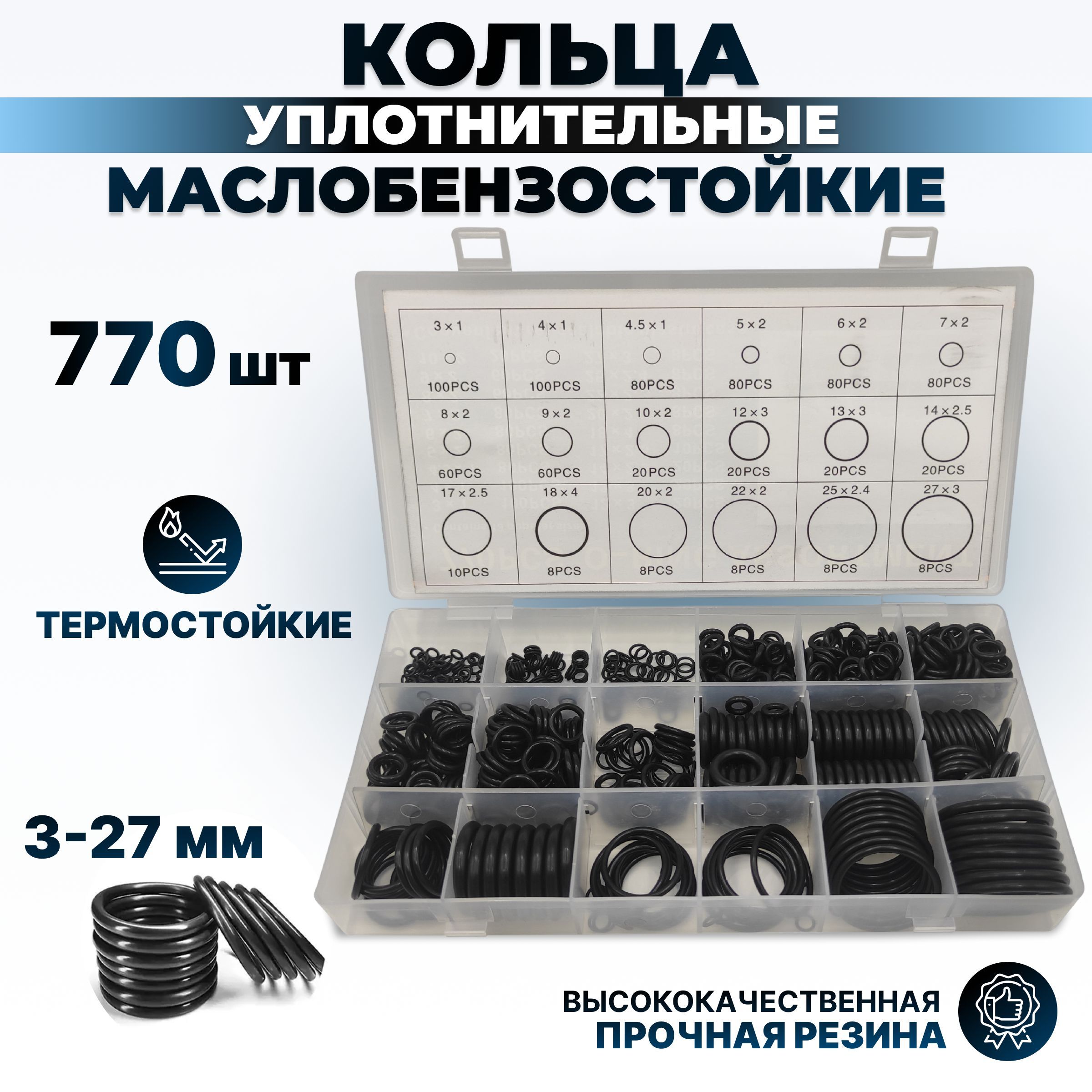 РАСХОДНИК Кольцо, прокладка форсунки, арт. rubberrings770, 1 шт.