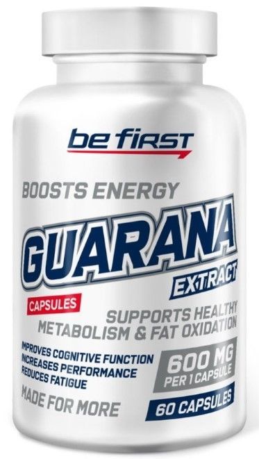 Энергетик экстракт гуараны мега в капсулах Be First Guarana Mega Extract Capsules 60 капсул