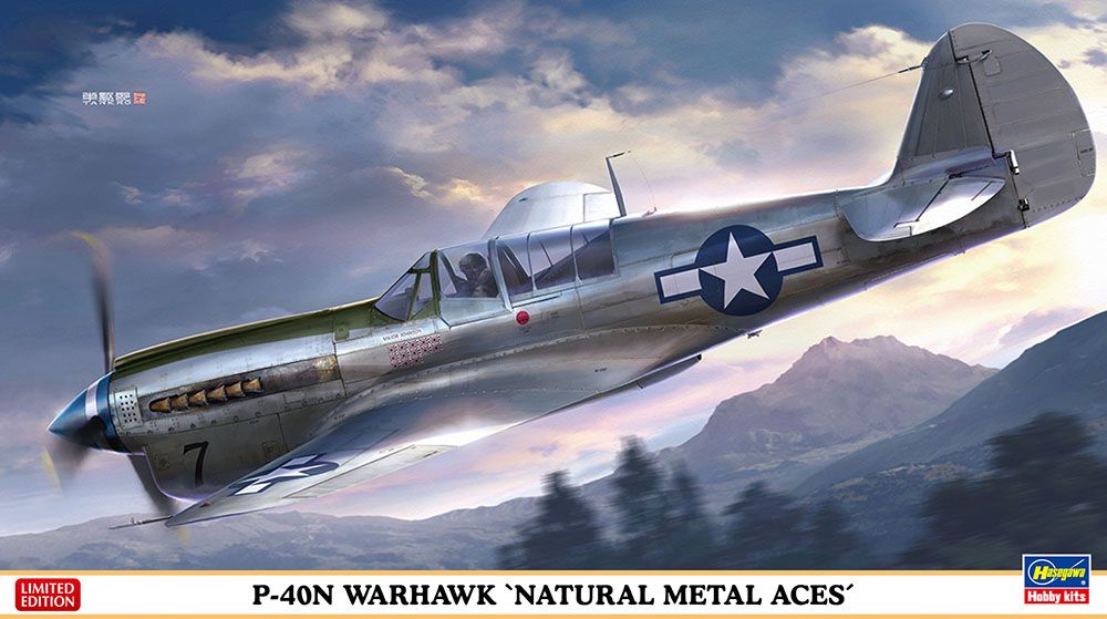 Сборная модель Hasegawa 07516-Американский истребитель P-40N WARHAWK NATURAL METAL ACES