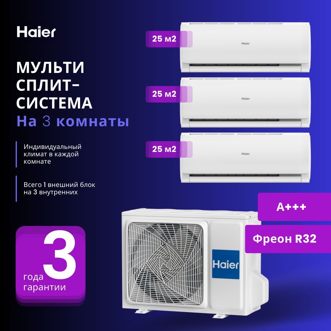 Мульти сплит система haier на 3 комнаты