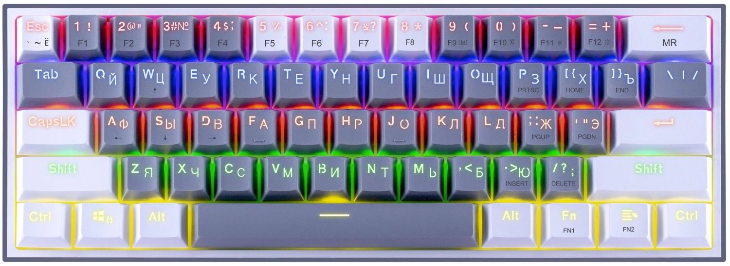 Как разобрать клавиатуру k617 rgb Механическая клавиатура Redragon Fizz (серый/белый) купить по низкой цене: отзыв