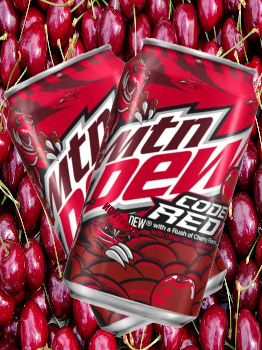 Mountain Dew Code Red является сладкой газированной водой со вкусом <b>вишни</b>. 